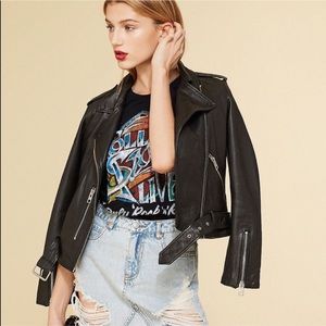 All Saints Leather Balfern Motorcycle Jacket